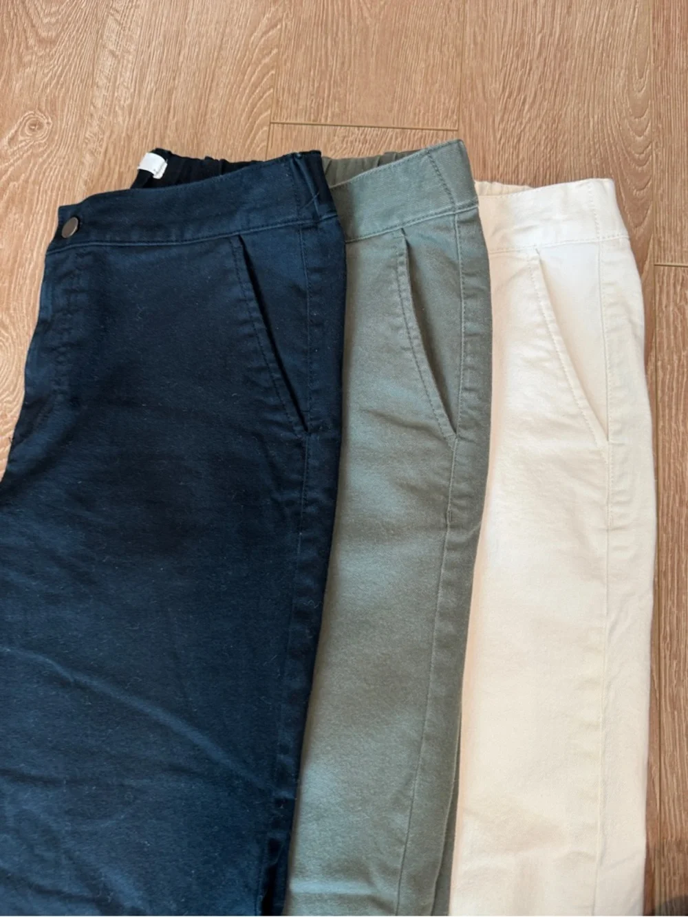 Oak + Fort Cropped Length Twill Wide Leg Pants - Thyme - Picture 6 of 6